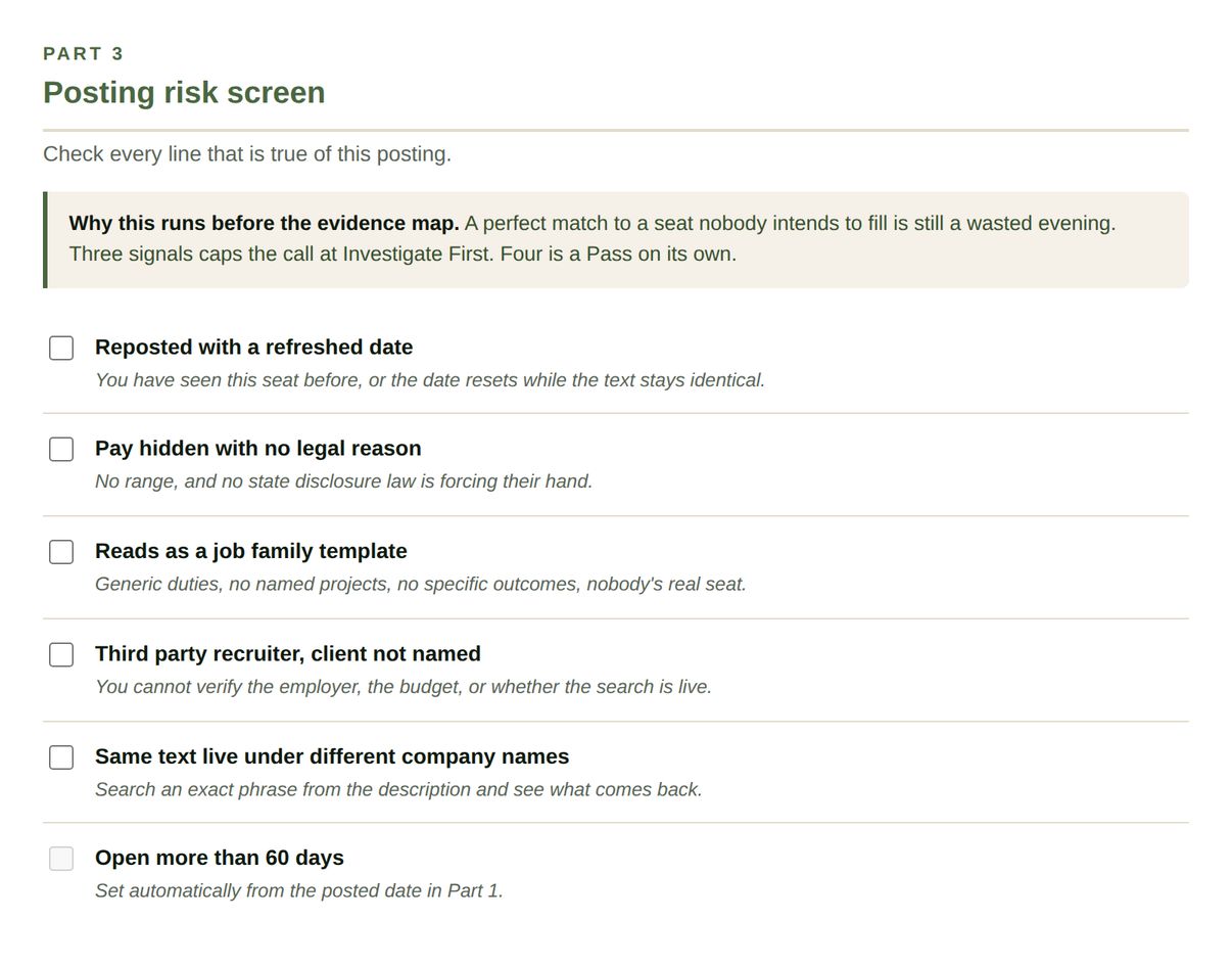 Part 3. The 60 day signal sets itself from the posted date you entered in Part 1.